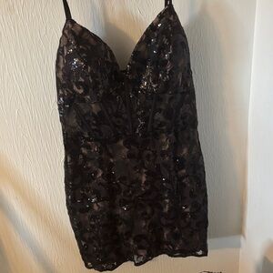 Blondie Nites Black Sequin Mini Dress